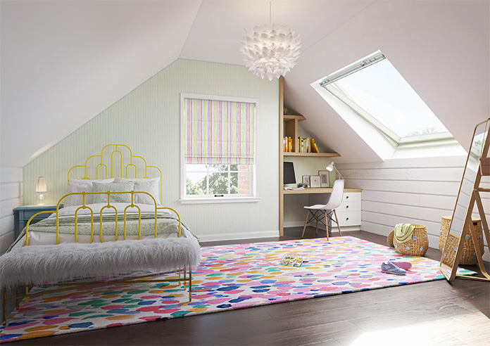 Vintage Stripe, Rainbow - Roman Blind - Image 6